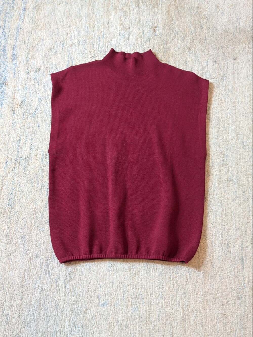 NWT ZARA Maroon Mock Neck Sleeveless Knit Top